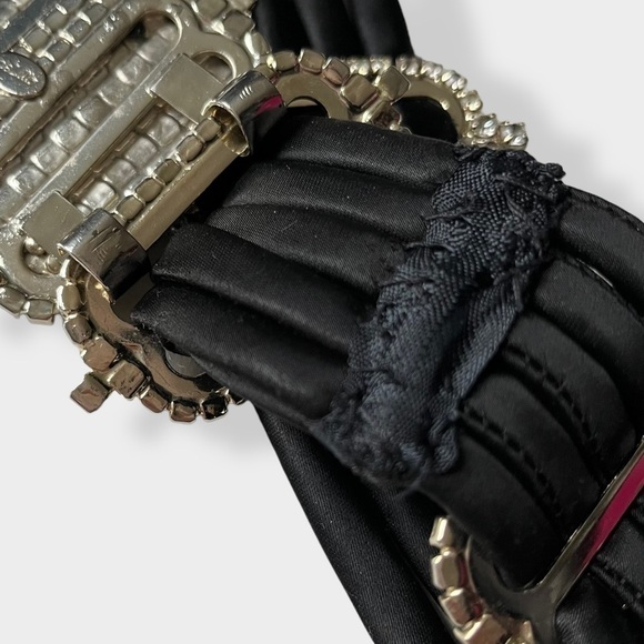 William deLillo Vintage 70s Satin Rhinestone Belt Statement Designer Couture - Picture 12 of 14